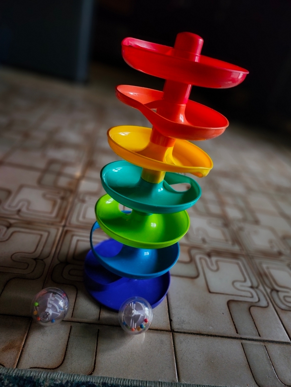Playgo Super Spiral Tower - Ball Drop & Roll Activity Toy - Seven Colorful Ramps